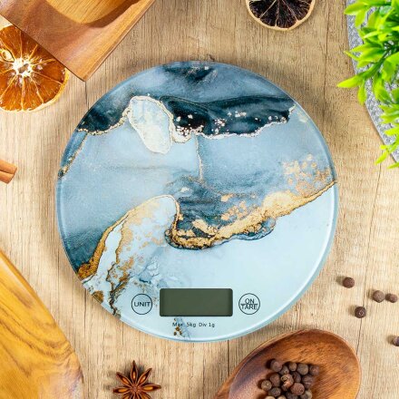 Весы кухонные электронные, стекло, Rion, Флюид, точность 1 г, до 5 кг, LCD-дисплей, PT-812/ZD-425