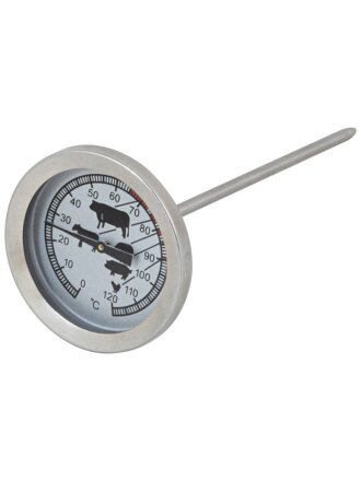 Термометр для запекания мяса, 120°С, стекло, нержавеющая сталь, 14 см, 003540