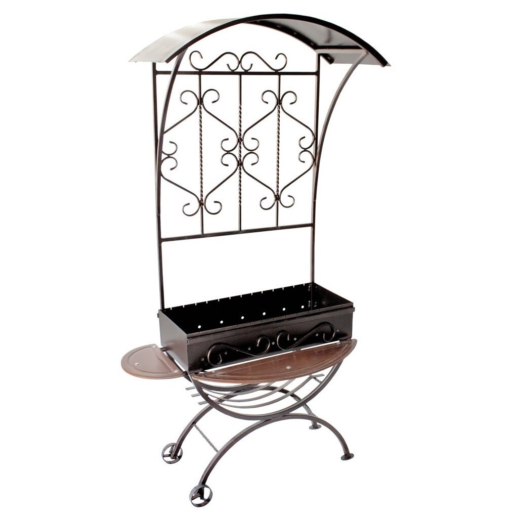 Мангал 930х450х1750 мм, 2 мм, крыша, Элегант, КА6006