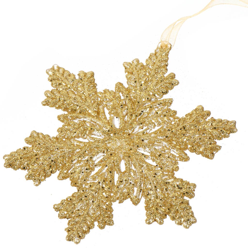 Елочное украшение Снежинка, золото, 13 см, SYYKLB-1923405 новогодняя снежинка для декорирования холодное сердце
