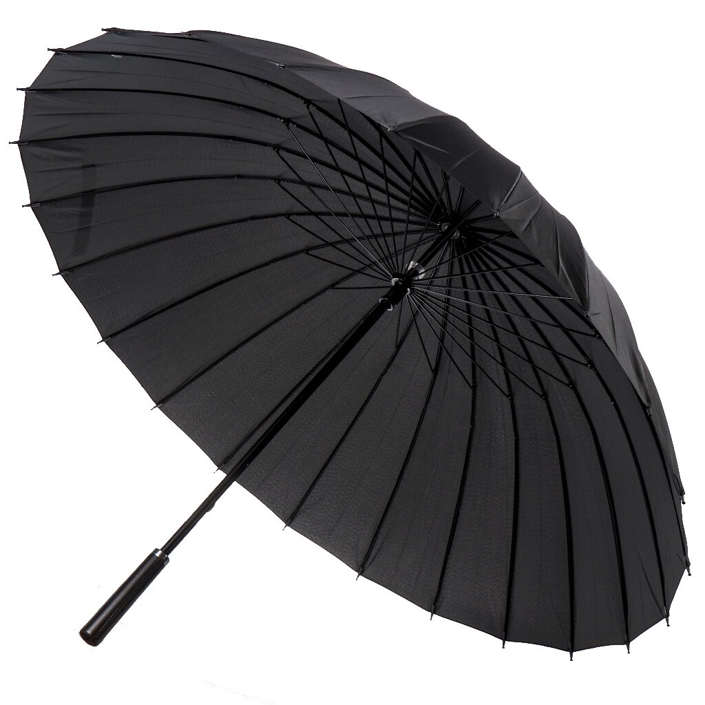 Зонт для женщин, механический, трость, 24 спицы, 65 см, полиэстер, черный/синий, Y822-051 зонт для мужчин механический 8 спиц 61 см однотонный tu61 2