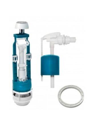 Арматура для бачка унитаза боковая, 1/2", кнопочная, хром, Инкоэр, СБкпм-БпрН-Б-В Р