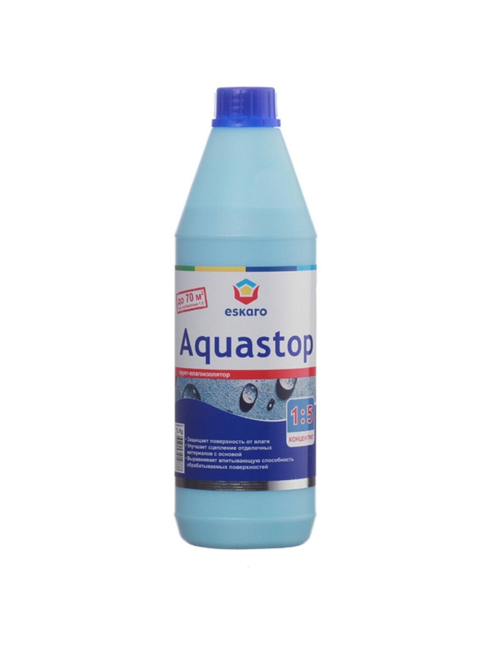 Грунтовка водно-дисперсионная, акриловая, Eskaro, Aquastop Classic, концентрат 1:5, 1 л