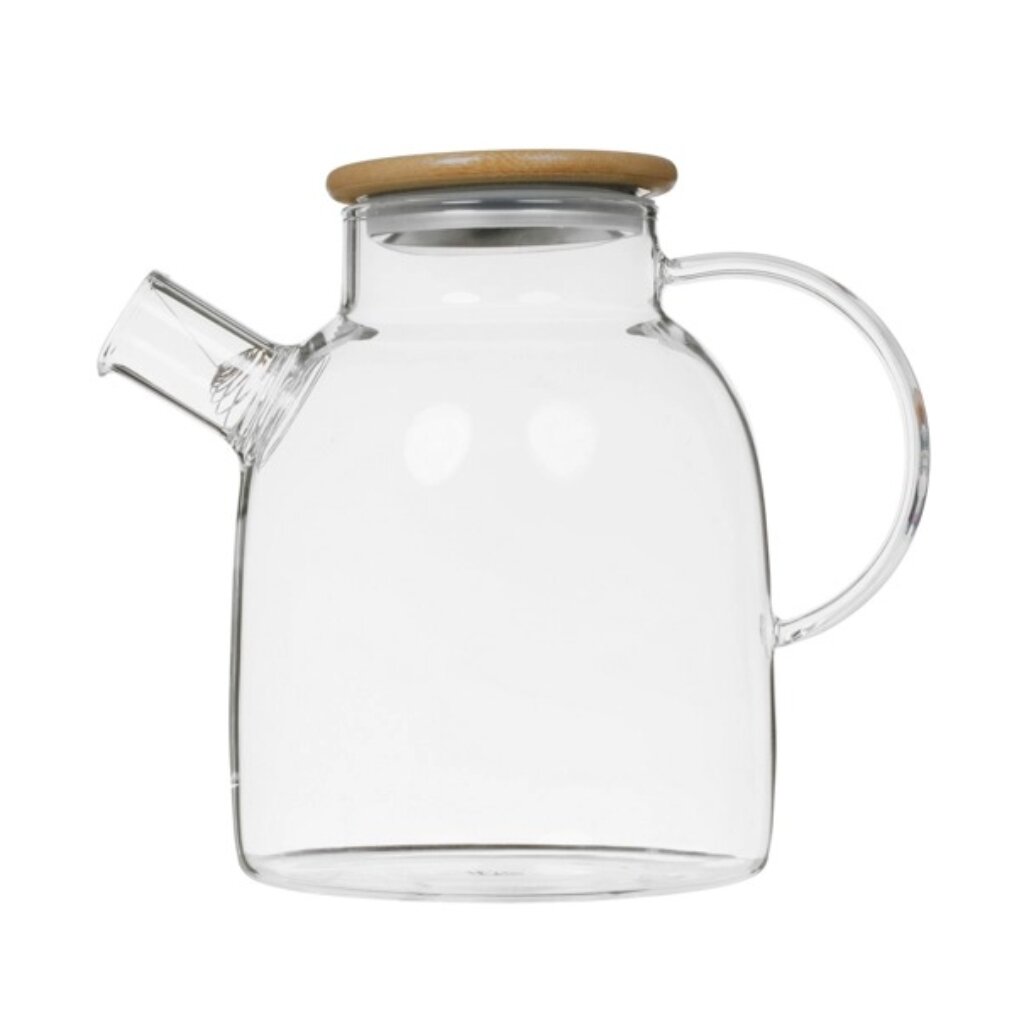 Чайник заварочный стекло, 1.6 л, с бамбуковой крышкой, Wilmax, Thermo, WL-888811/A