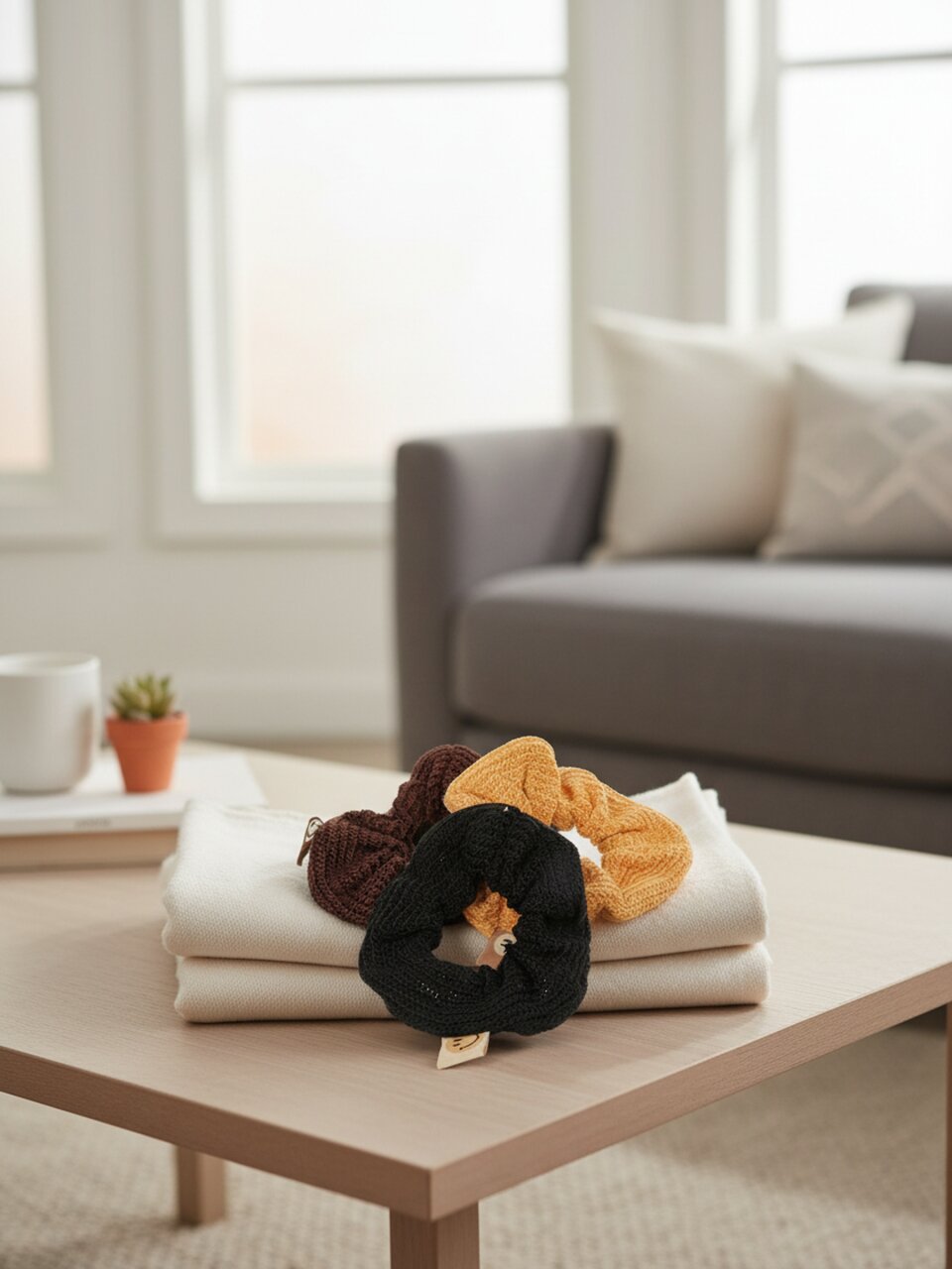 Набор резинок полиэстер, из ткани, 3 цвета, темные тона, A110082