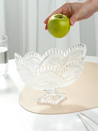 Ваза для фруктов, стекло, 14х14х23 см, B150084