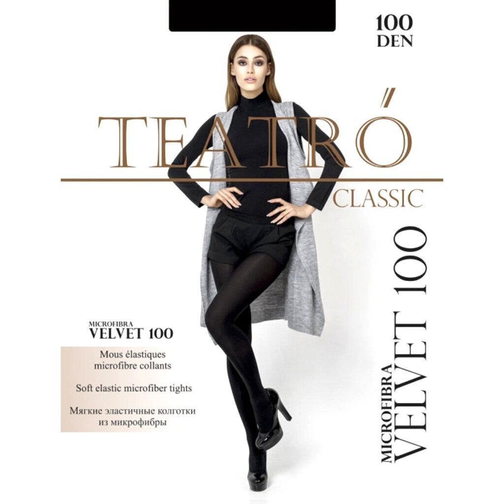 Колготки Teatro, Velvet, 100 DEN, р. 2, nero/черные, без шортиков