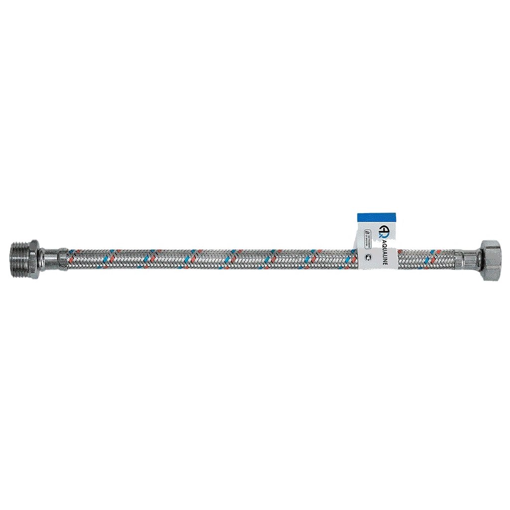 Подводка для воды 1/2"х0.2 м, г-ш, сталь, AquaLine
