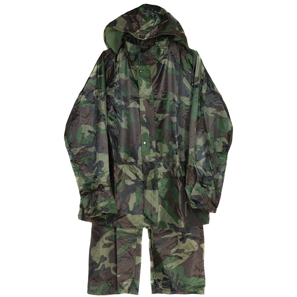 Дождевик костюм с капюшоном, XL, прорезиненный, штаны, куртка, Камуфляж, 457201