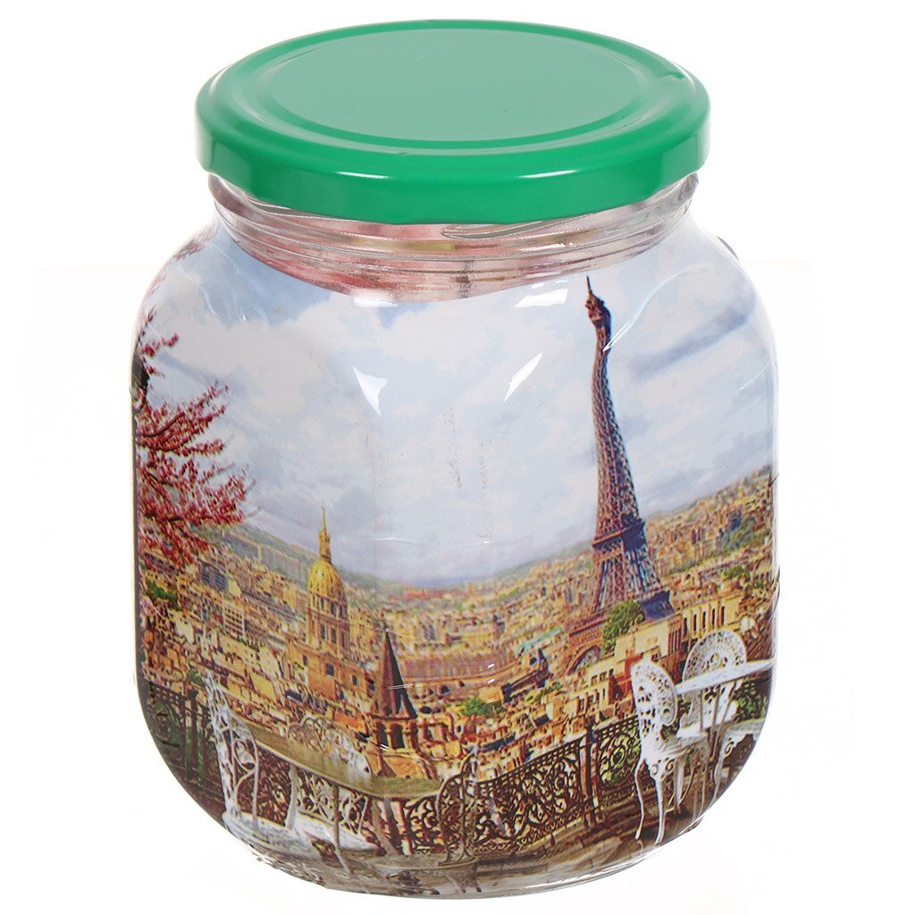 Банка для сыпучих продуктов, стекло, 0.65 л, с крышкой, 626-604/605/606/609