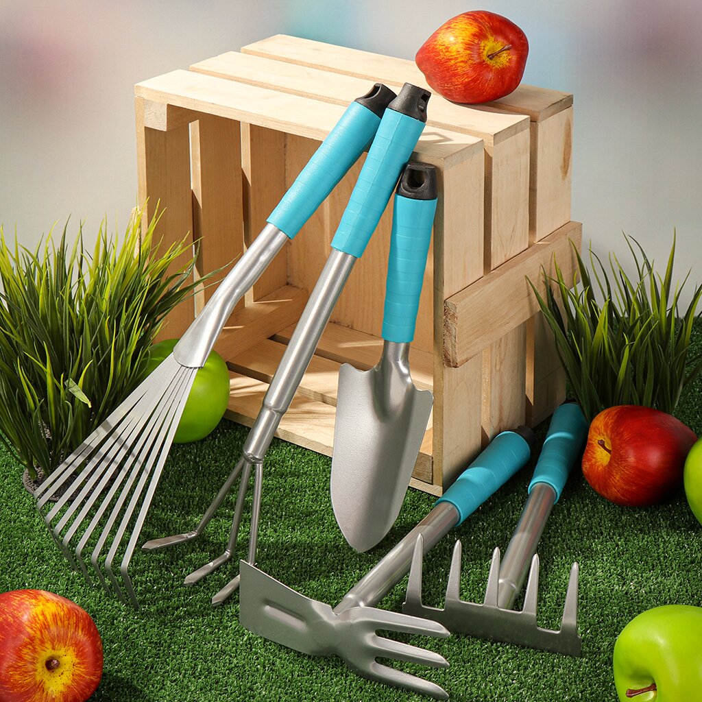 Набор садового инструмента 5 предметов, рукоятка пластик, Grandy, Connect набор садового инструмнта из четырех предметов truper 15 jj 4l 15040