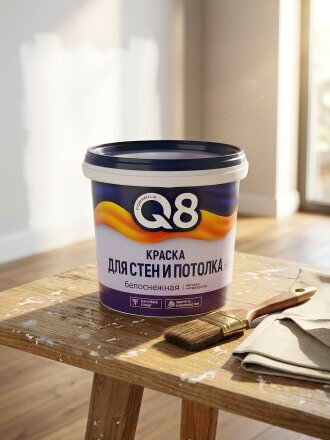 Краска водно-дисперсионная, Formula Q8, акриловая, интерьерная, матовая, 1.4 кг