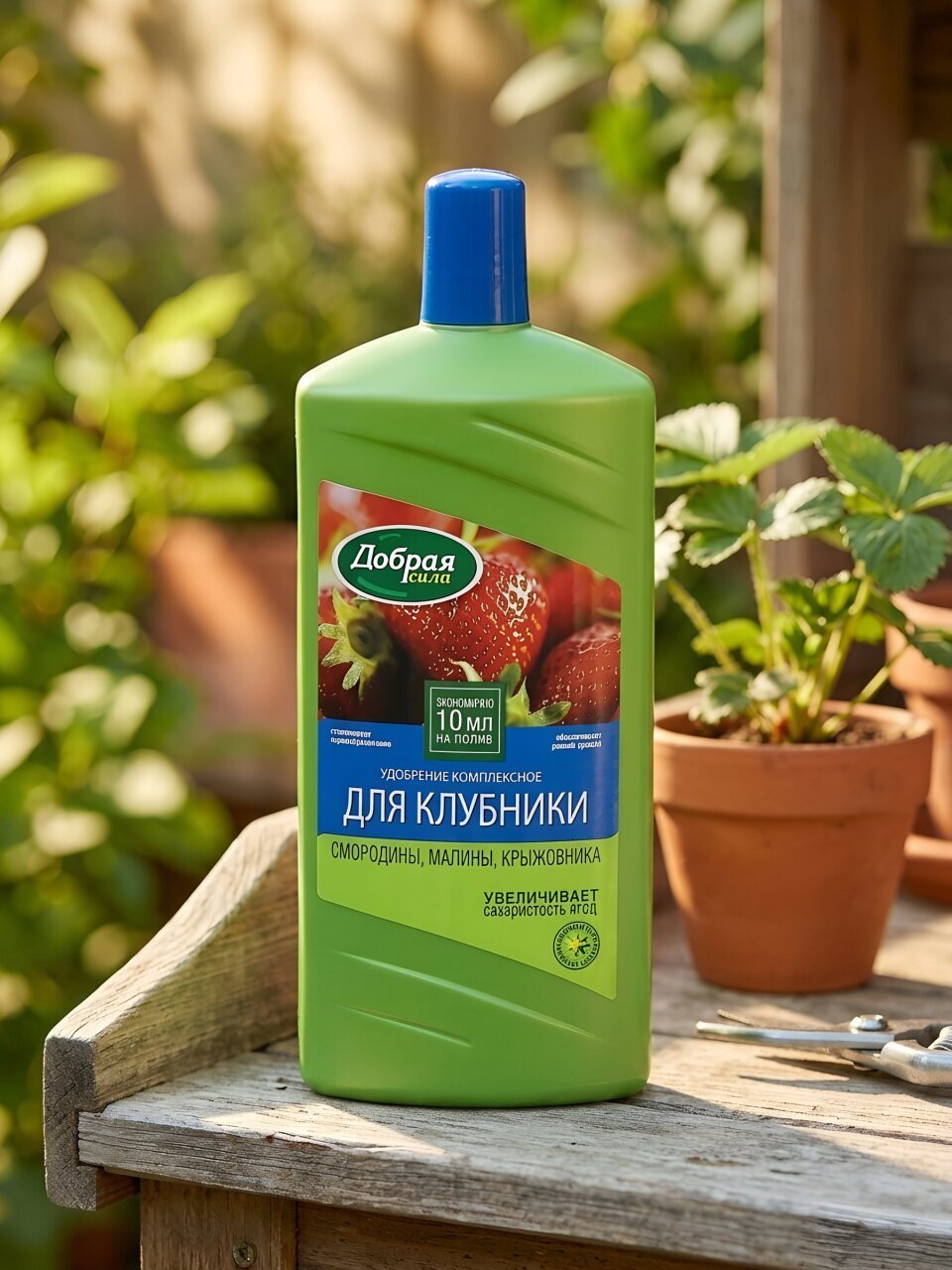 Удобрение для клубники, канистра, органоминеральное, жидкость, 1 л, Добрая сила