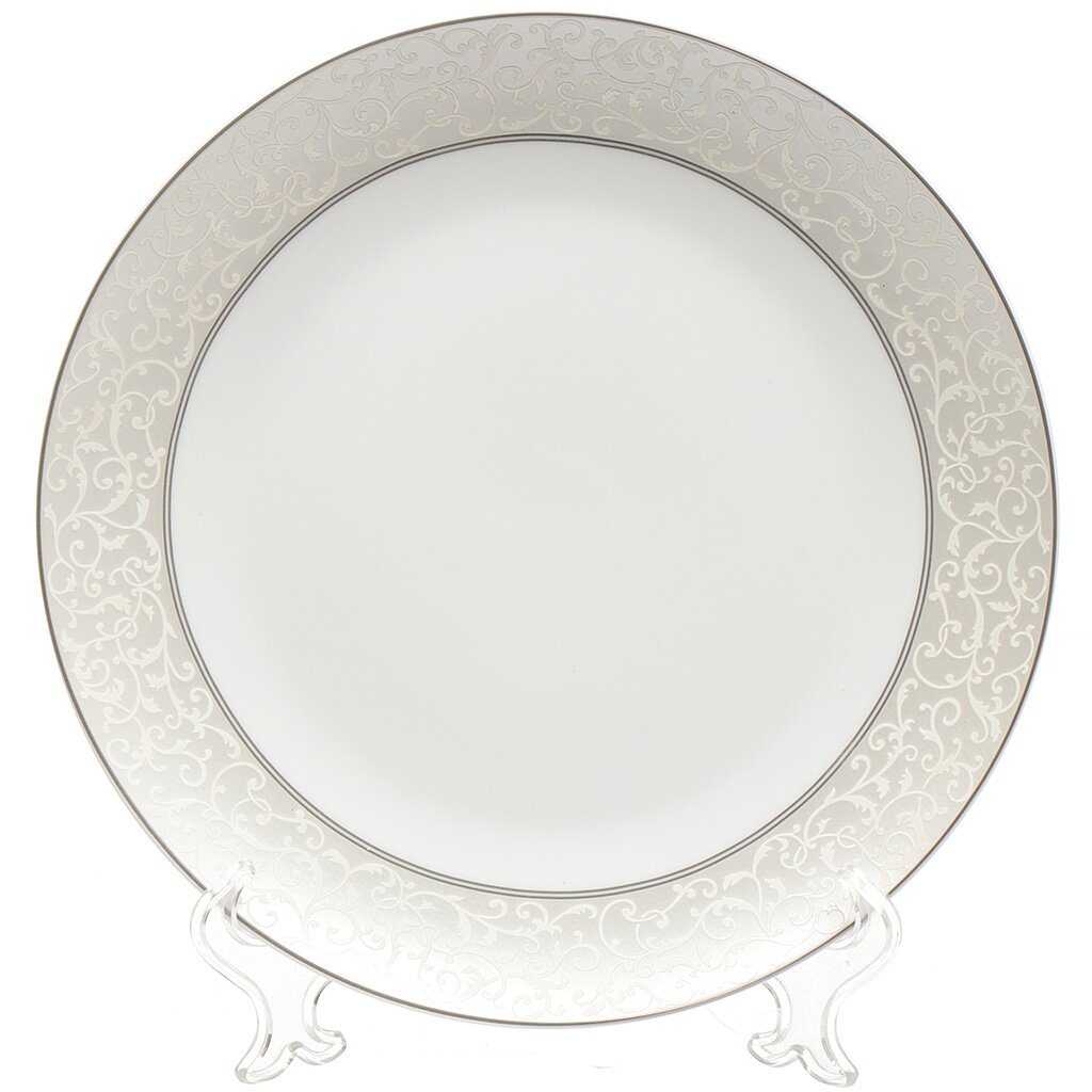 Тарелка обеденная, фарфор, 25 см, круглая, Symphony, Fioretta, TDP351 тарелка обеденная стекло 25 см круглая cadix luminarc h4132 белая