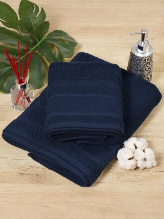Полотенце банное 50х90 см, 100% хлопок, 600 г/м2, Пабло, Silvano, темно-лазурное, Узбекистан