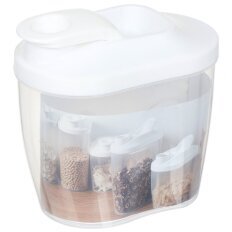 Банка для сыпучих продуктов, пластик, 1 л, с крышкой, U8001-1