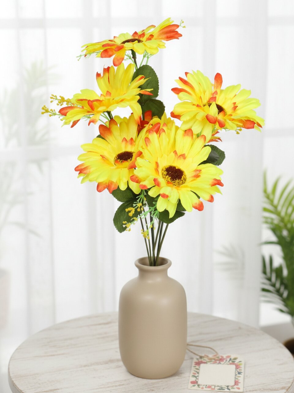 Цветок искусственный декоративный пасхальный, Гербера, 7 головок, 35 см, в ассортименте, FE078