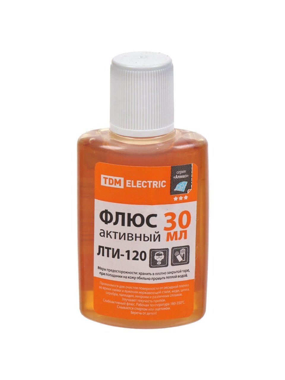 Флюс активный ЛТИ-120, кислотный, TDM Electric, Алмаз, 30 мл, SQ1025-0373