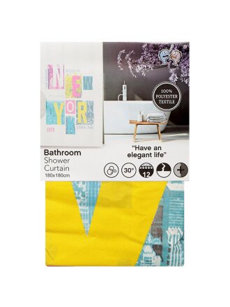 Штора для ванн 180х180 см, полиэстер, Нью-Йорк, Y3-811