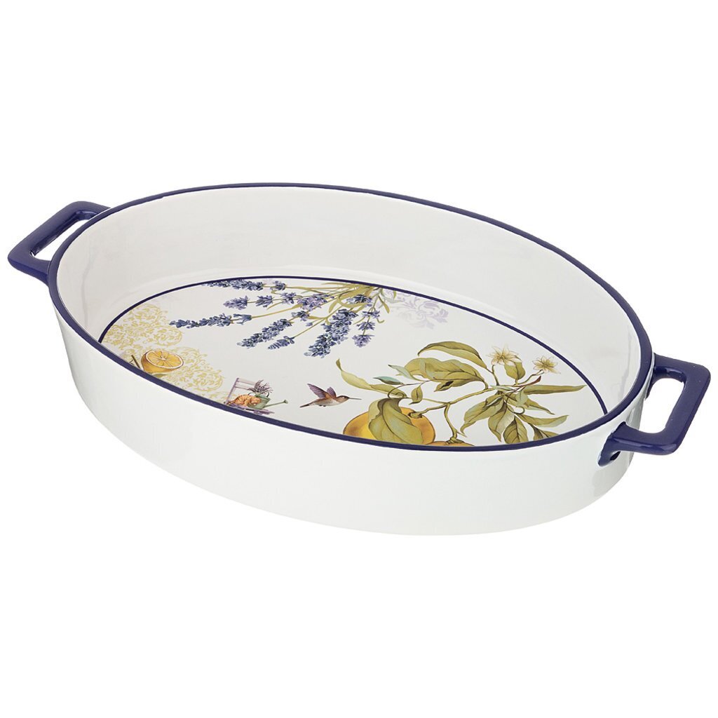 Блюдо овальное с ручками Прованс лимоны 36,5x21x6 см, 104-577
