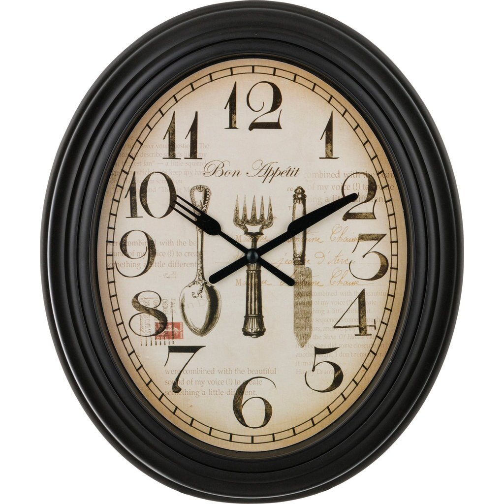 Часы настенные кварцевые chef kitchen цвет: венге 29x25x4 см.циферблат 19x24 см, 220-205