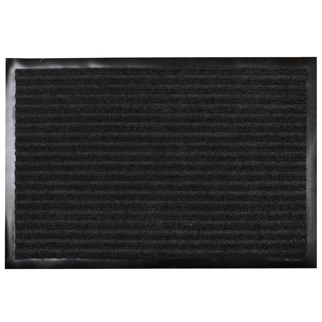 Коврик грязезащитный, 80х120 см, прямоугольный, резина, с ковролином, черный, Floor mat Стандарт, ComeForte