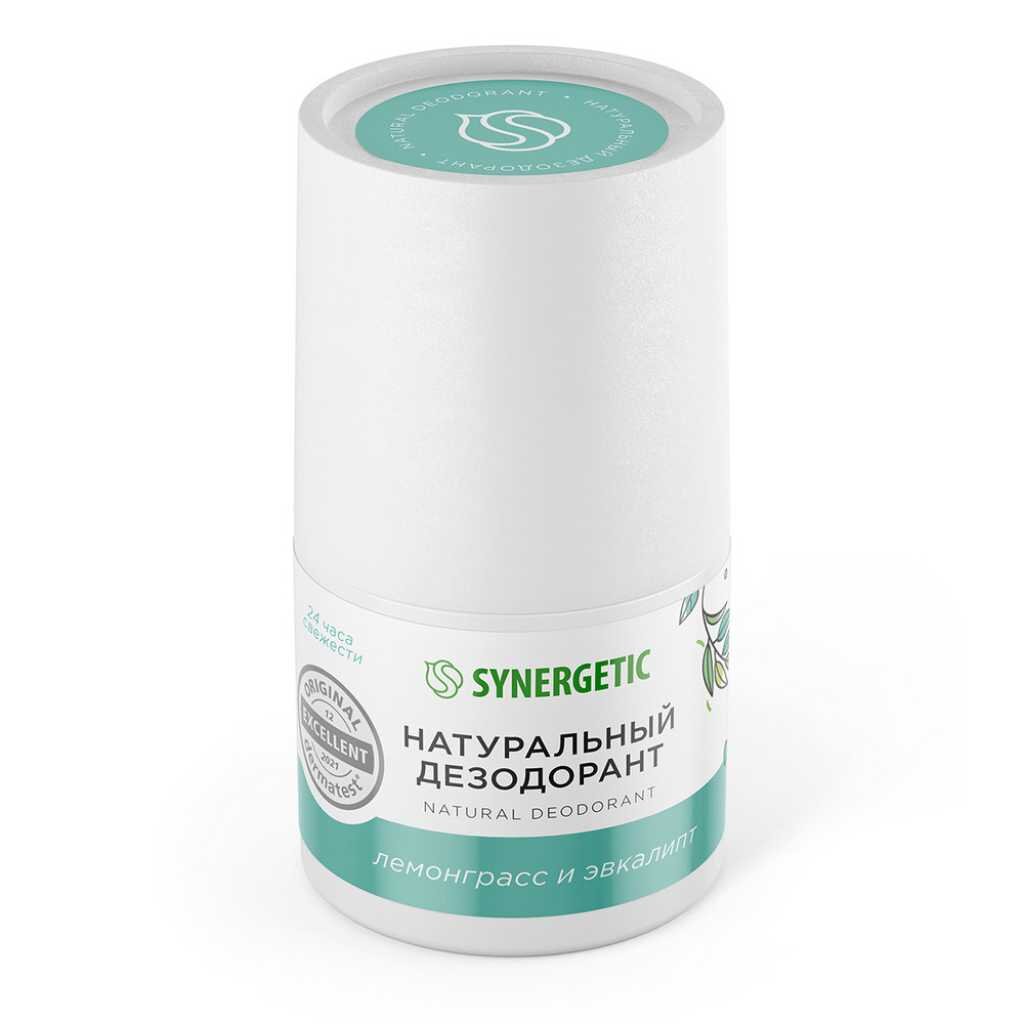 Дезодорант Synergetic, Лемонграсс-эвкалипт, ролик, 50 мл levrana дезодорант натуральный цитрусовая свежесть