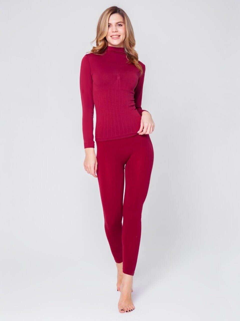 Термолеггинсы Oemen, бордовые, размер XXL, KZ002