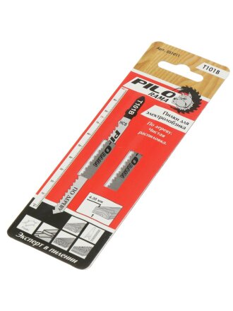 Пилка для лобзика 100х75 мм, 2 шт, 10 зубьев на дюйм, h=4-30 мм, чистый распил, Т101B, 551011