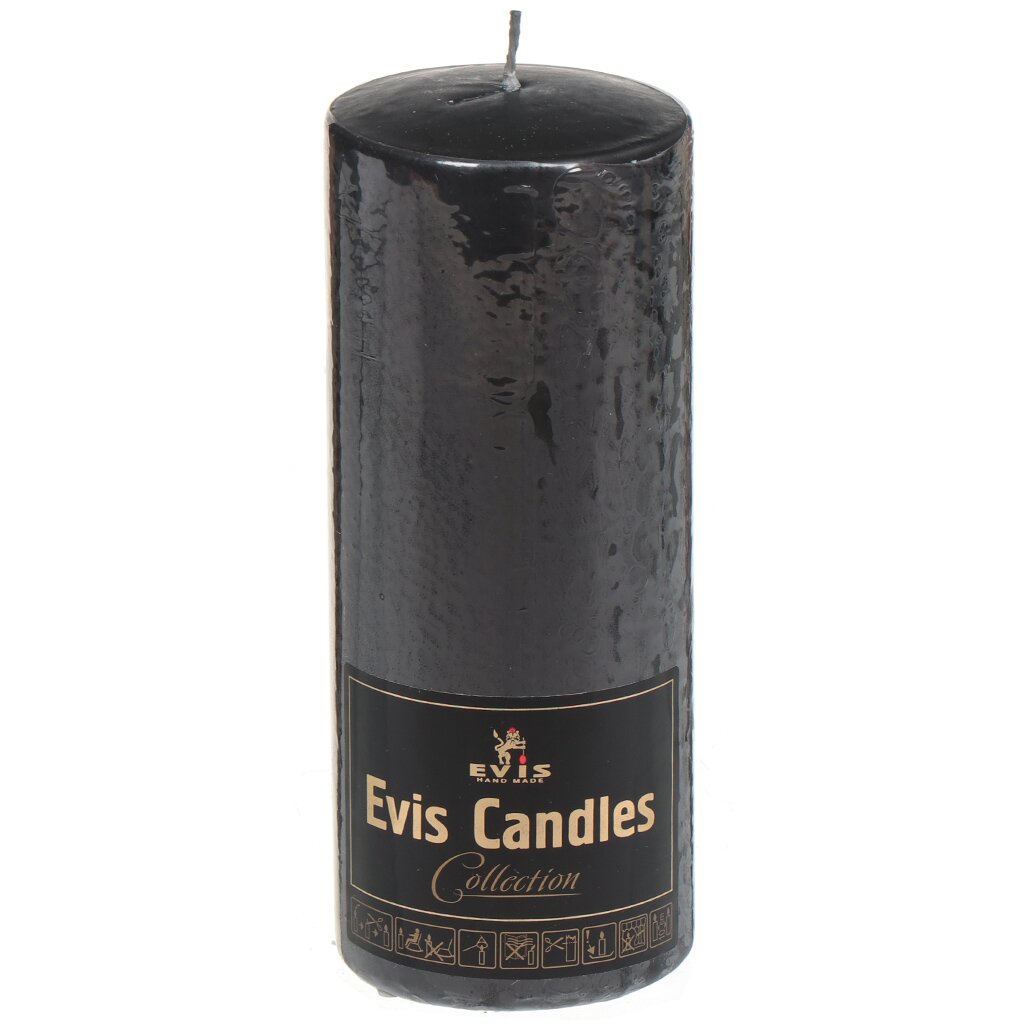 Свеча декоративная, 12х6 см, цилиндр, черная, 1381542000