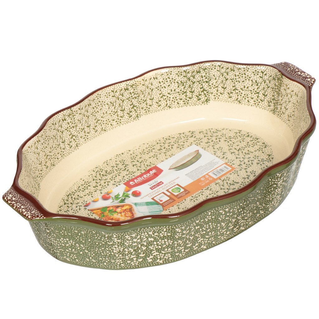 Форма для выпечки керамическая Attribute Verde ABK005 овальная, 21х34 см