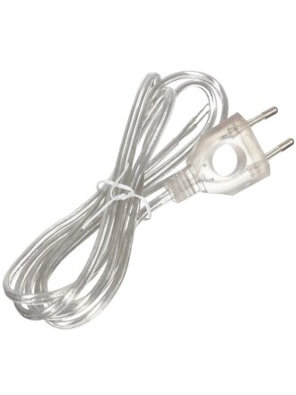 Шнур с плоской вилкой ШВВП 2х0.75 мм², 1.7 м, с вырезом, прозрачный, TDM Electric, ШУ04, SQ1305-0034