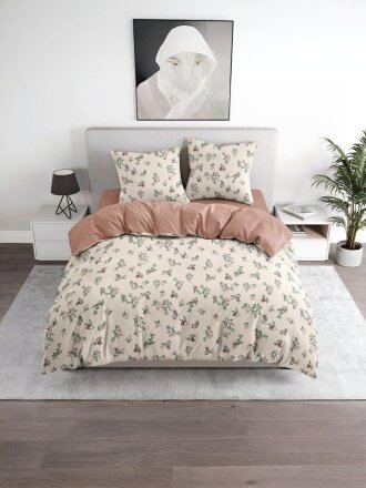 Постельное белье евро, простыня 215х240 см, 2 наволочки 70х70 см, пододеяльник 205х215 см, Bravo, поплин, Алия