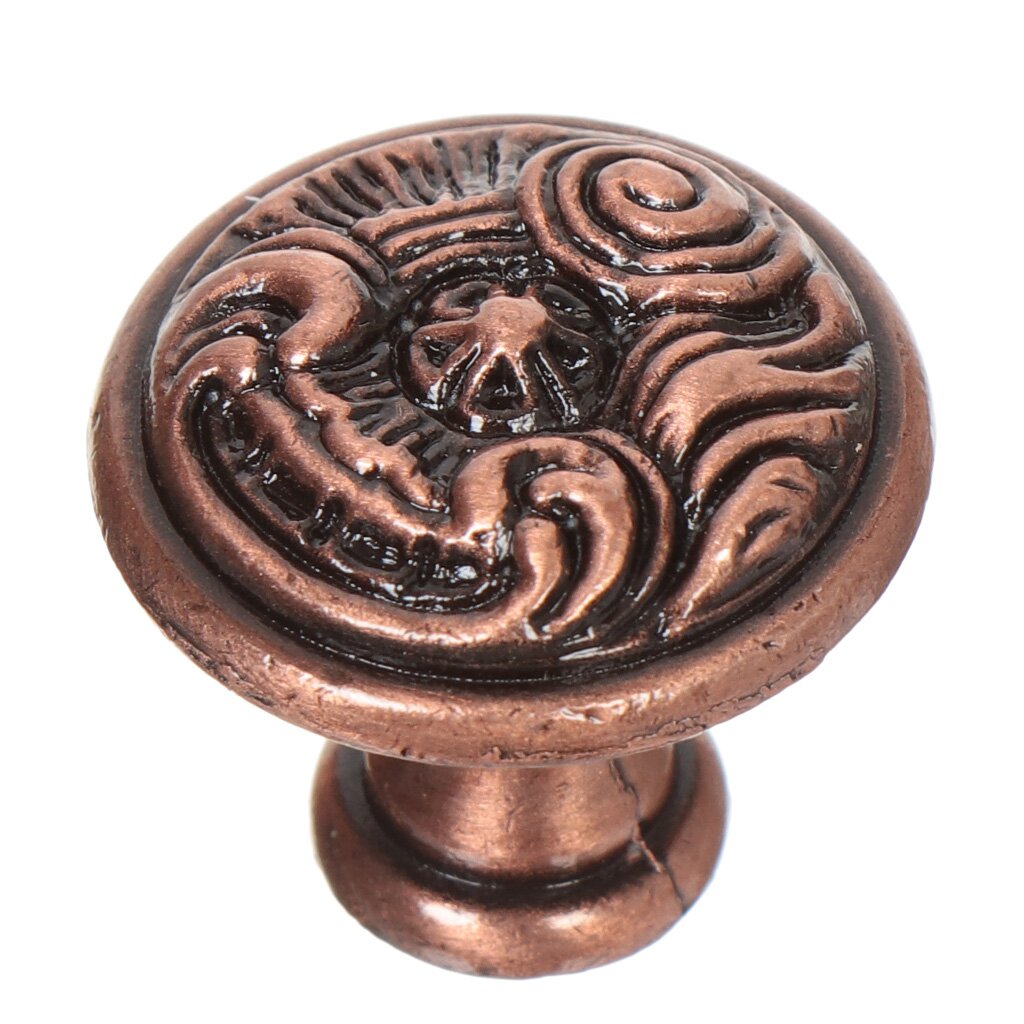 Ручка-кнопка мебельная Trodos, 14.129.30 736S, медь, 303026 ручка кнопка elegant керамическая бронза