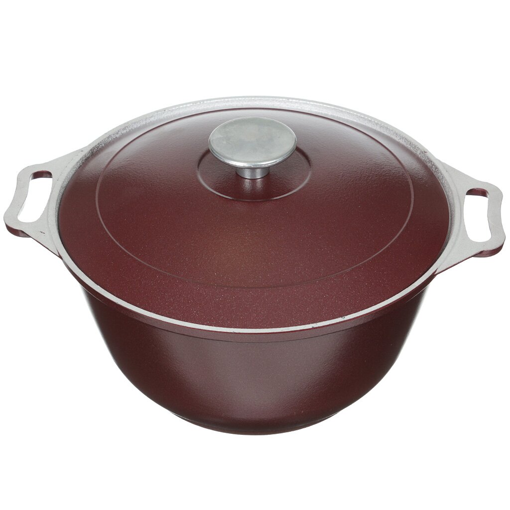 Кастрюля алюминий, 3.5 л, крышка алюминий, Биол, К0351Д/К0351D, бордовая