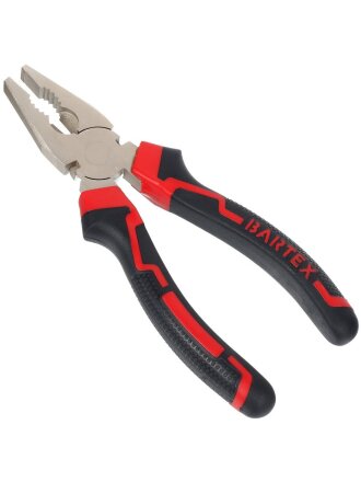 Пассатижи 180 мм, прямые, двухкомпонентный, углеродистая сталь, Bartex, Профи, 11022