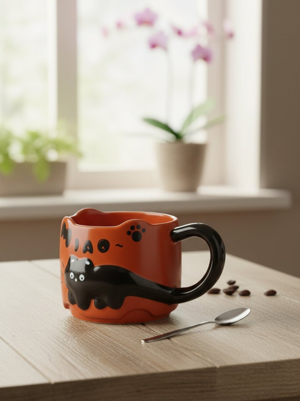 Кружка фарфор, 380 мл, Черный кот, B060831