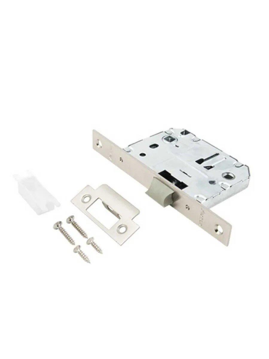 Защелка врезная, Avers, 5600-P-WC-NIS, 22529, язычок пластиковый, с фиксатором, матовый никель