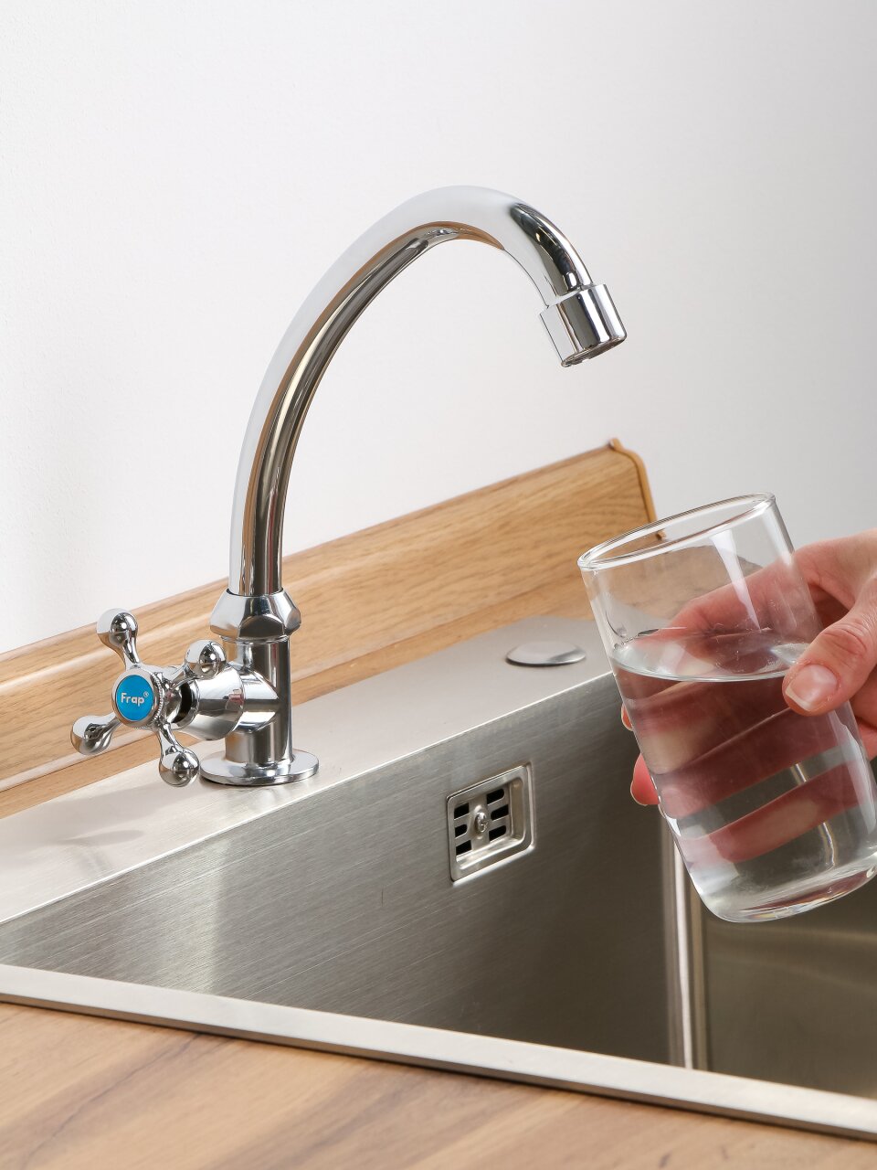 Смеситель для кухни, Frap, с кран-буксой, для одного типа воды, хром, F4108