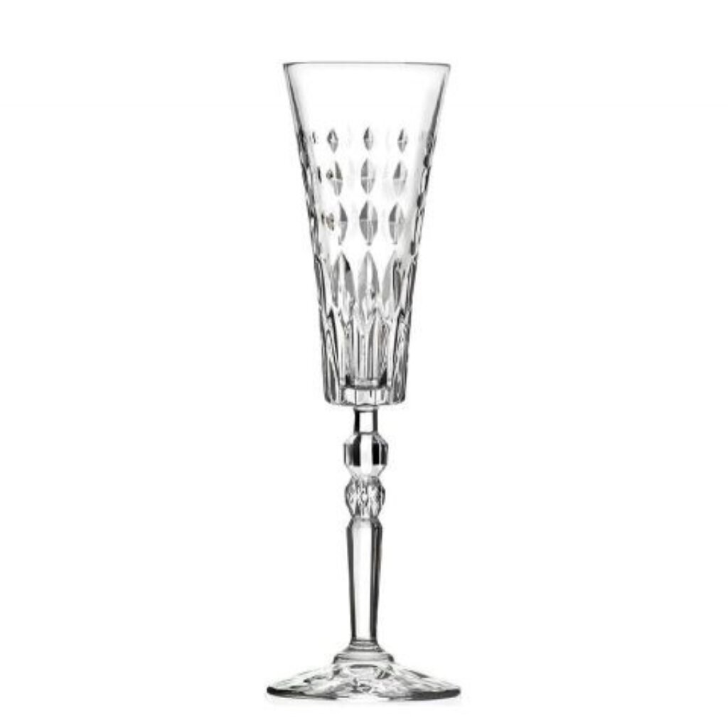 Бокал для шампанского, 170 мл, хрустальное стекло, 6 шт, RCR, Marilyn, 44216 бокал стеклянный для шампанского magistro дарио 180 мл 5×27 5 см изумрудный