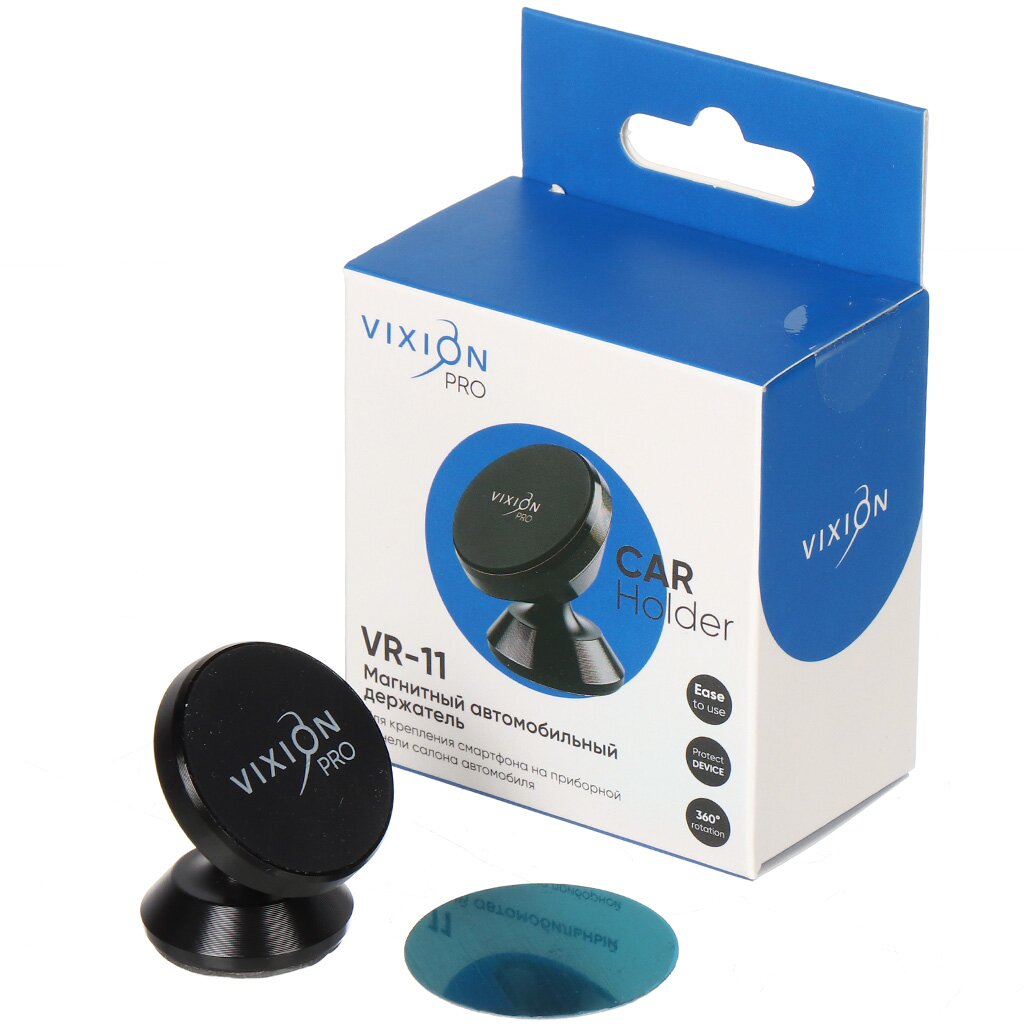 Держатель для телефона Vixion, VR-11, магнитный на шарнире, черный держатель для телефона vixion vr 20 gs 00028930 на присоске