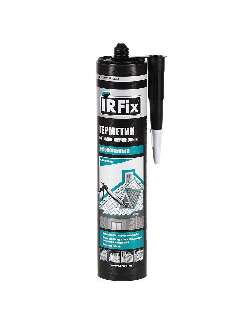 Герметик битумно-каучуковый, кровельный, Irfix, 20010, 310 мл, черный