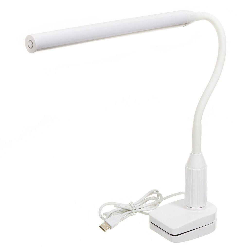 Светильник настольный на прищепке, с USB, белый, абажур белый, SPE14013-8285C/1 светильник настольный на прищепке usb адаптер абажур spe17156 14 333935
