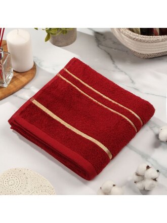 Полотенце банное 50х90 см, 100% хлопок, 420 г/м2, Азия, Silvano, бордо, Узбекистан