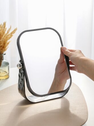 Зеркало настольное, 20х6х24.5 см, двухстороннее, прямоугольное, с увеличением, черная оправа, A070063