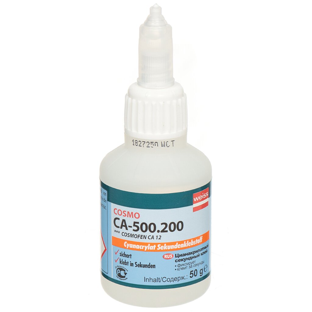 Клей Cosmofen, для ПВХ, однокомпонентный, 50 г, CA-500.200 (50), CA 12 цианоакрилатный клей adhesol