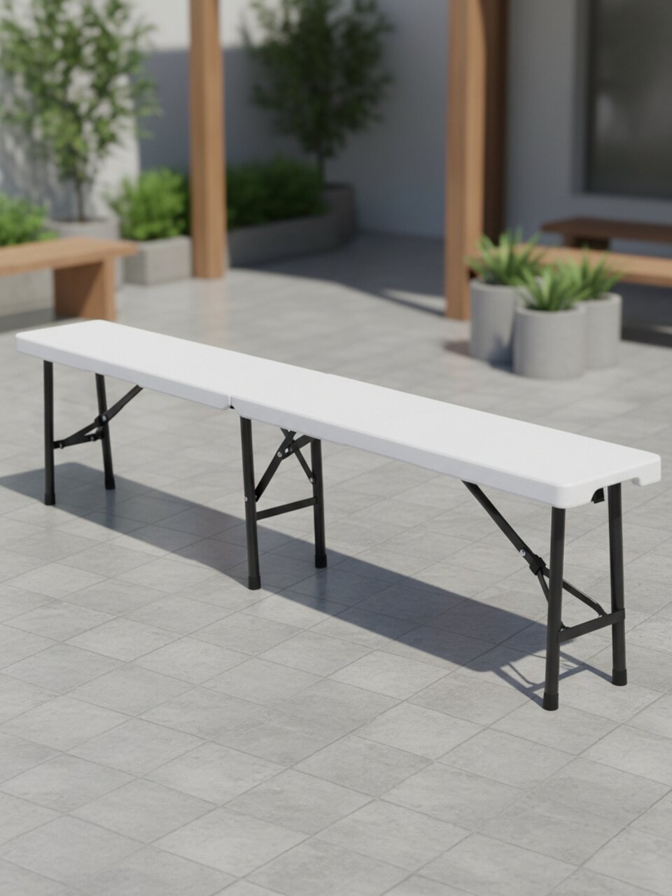 Скамейка садовая металл, 180х25х43 см, белая, Green Days, YTHD211