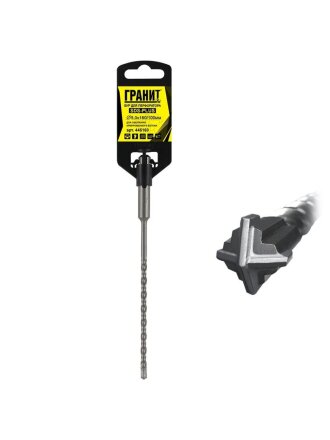 Сверло-бур для перфоратора, Гранит, Quadro-X, диаметр 5х100х160 мм, SDS-Plus, 445160