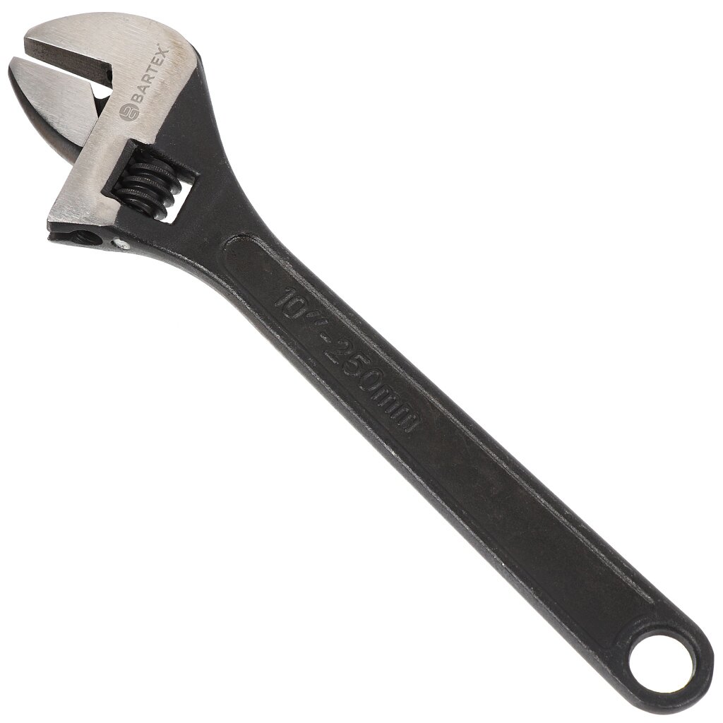 Ключ разводной, Bartex, 250 мм, углеродистая сталь ключ комбинированный bartex 10 мм хромированный зеркальный crv сталь