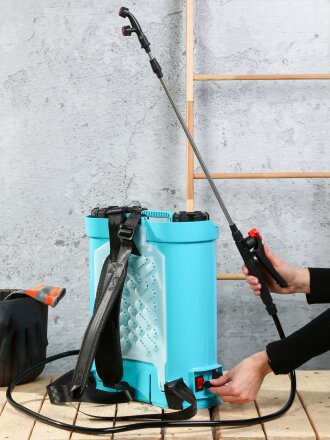 Опрыскиватель садовый аккумуляторный, Kalipso, 12 л, Li-ion, 3.86 А.ч, 12 В, пластик, ранцевый, телескопическая штанга, 790 мм, KF-12C-12